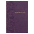 KJV Bible Thinline Large Print (Faux Leather, Purple Floral) - Leather